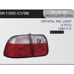 Focos Honda Civic 96-98 4D fondo rojo/blanco Cristal