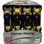 SET 4 CORREAS ESLINGAS RATCHET 25MM X 5MT