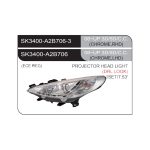 Ópticos LED Peugeot 207 06-09 DRL (look) fondo cromado