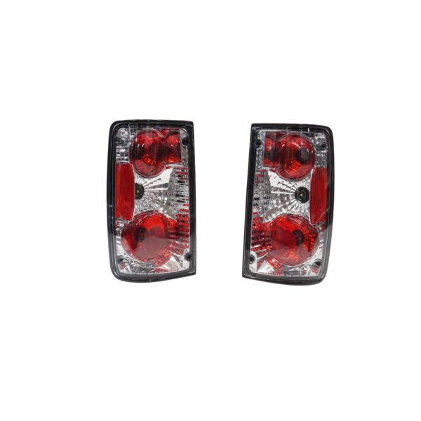 Focos traseros Toyota Hilux 89-97 fondo cromado