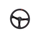 Volante deportivo cóncavo Epman racing PVC 350mm negro con rojo - Imagen 3