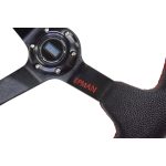 Volante deportivo cóncavo Epman racing PVC 350mm negro con rojo - Imagen 4