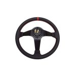 Volante deportivo cóncavo Epman racing PVC 350mm negro con rojo - Imagen 5