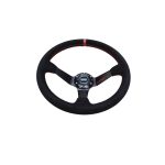 Volante deportivo cóncavo Epman racing PVC 350mm negro con rojo - Imagen 2