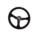 Volante deportivo cóncavo Epman racing Suede 350mm negro con rojo - Imagen 3