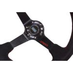 Volante deportivo cóncavo Epman racing Suede 350mm negro con rojo - Imagen 4