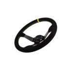 Volante deportivo cóncavo Epman racing Suede 350mm negro con amarillo - Imagen 2