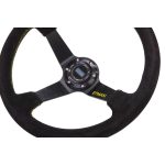 Volante deportivo cóncavo Epman racing Suede 350mm negro con amarillo - Imagen 5