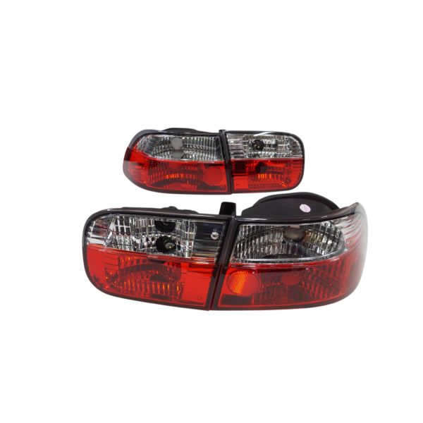 Focos traseros euro Honda Civic 92-95 2/4P fondo rojo cristal