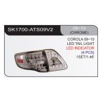 Focos traseros LED Toyota Corolla 09-10 4P fondo cromado SONAR