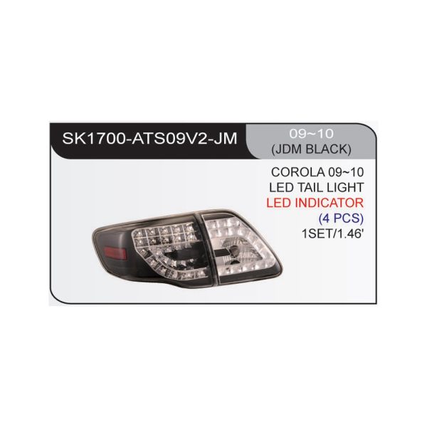 Focos traseros LED Toyota Corolla 09-10 4P fondo negro SONAR