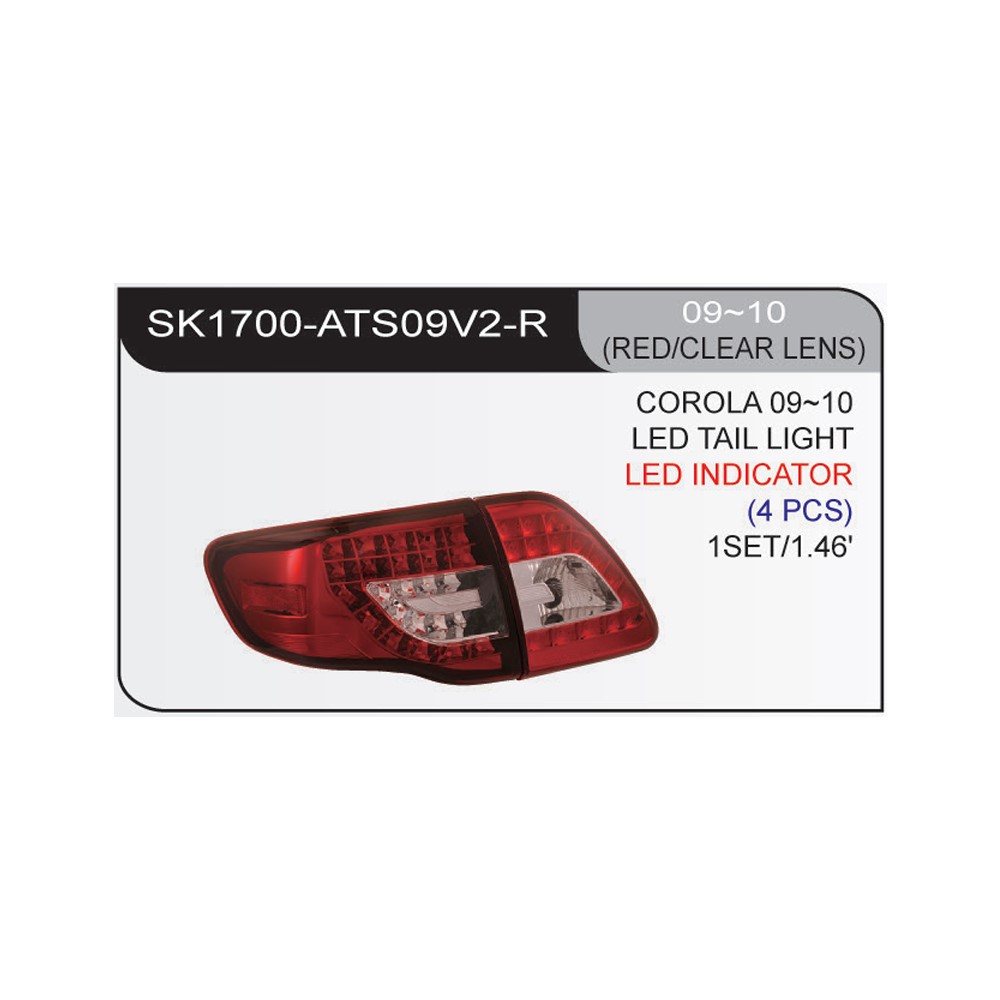 SK1700-ATS09V2-R Focos traseros LED Toyota Corolla 09-10 4P fondo rojo SONAR - Imagen 1
