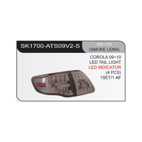 Focos traseros LED Toyota Corolla 09-10 4P fondo ahumado SONAR