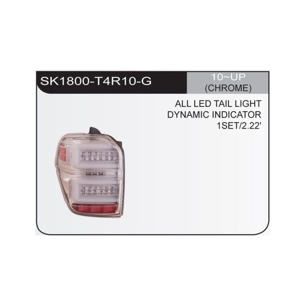 Focos traseros full LED Toyota 4runner 10-24 fondo cromado SONAR