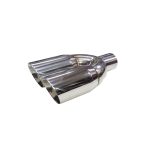 Cola de escape doble DW acero inoxidable corte recto 3″