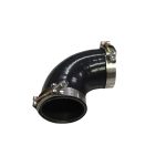 Codo de silicona alta presión 90° 3″ a 3″ color negro + abrazaderas