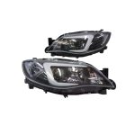 Ópticos LED DRL Subaru Impreza WRX 08-14 fondo negro