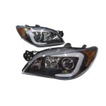 Ópticos delanteros LED Subaru Impreza WRX 05-07 fondo negro ámbar