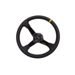 Volante deportivo cóncavo Epman racing PVC 350mm negro con amarillo - Imagen 5
