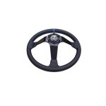 Volante deportivo cóncavo Epman racing PVC 350mm negro con azul - Imagen 4