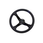 Volante deportivo cóncavo Epman racing PVC 350mm negro con azul - Imagen 2