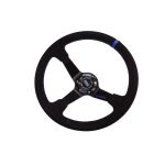 Volante deportivo cóncavo Epman racing Suede 350mm negro con azul - Imagen 5