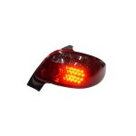 Focos traseros LED Peugeot 206 98-09 fondo rojo ahumado - Imagen 2