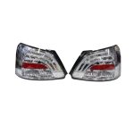 Focos traseros LED Toyota Yaris sedan 06-13 fondo cromado