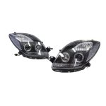Ópticos LED Toyota Yaris Sport MK2 06-08 fondo negro V1