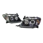 Ópticos delanteros LED Toyota Hilux 04-10 fondo negro Sonar
