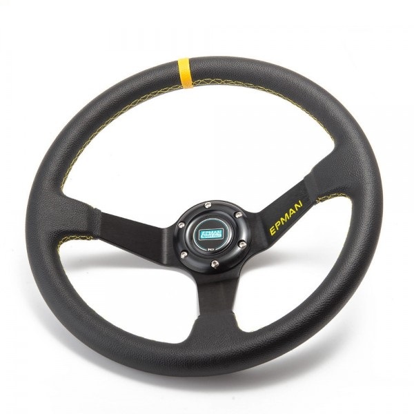 EP-FXP7709-2-600x600-1.jpg Volante 350mm Tipo “Drift Rally” Cuero Pvc EPMAN Amarillo - Imagen 1
