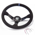 Volante 350mm tipo drift rally gamuza rojo Epman - Imagen 5