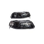 Ópticos delanteros LED Volkswagen Gol G3 00-06 fondo negro