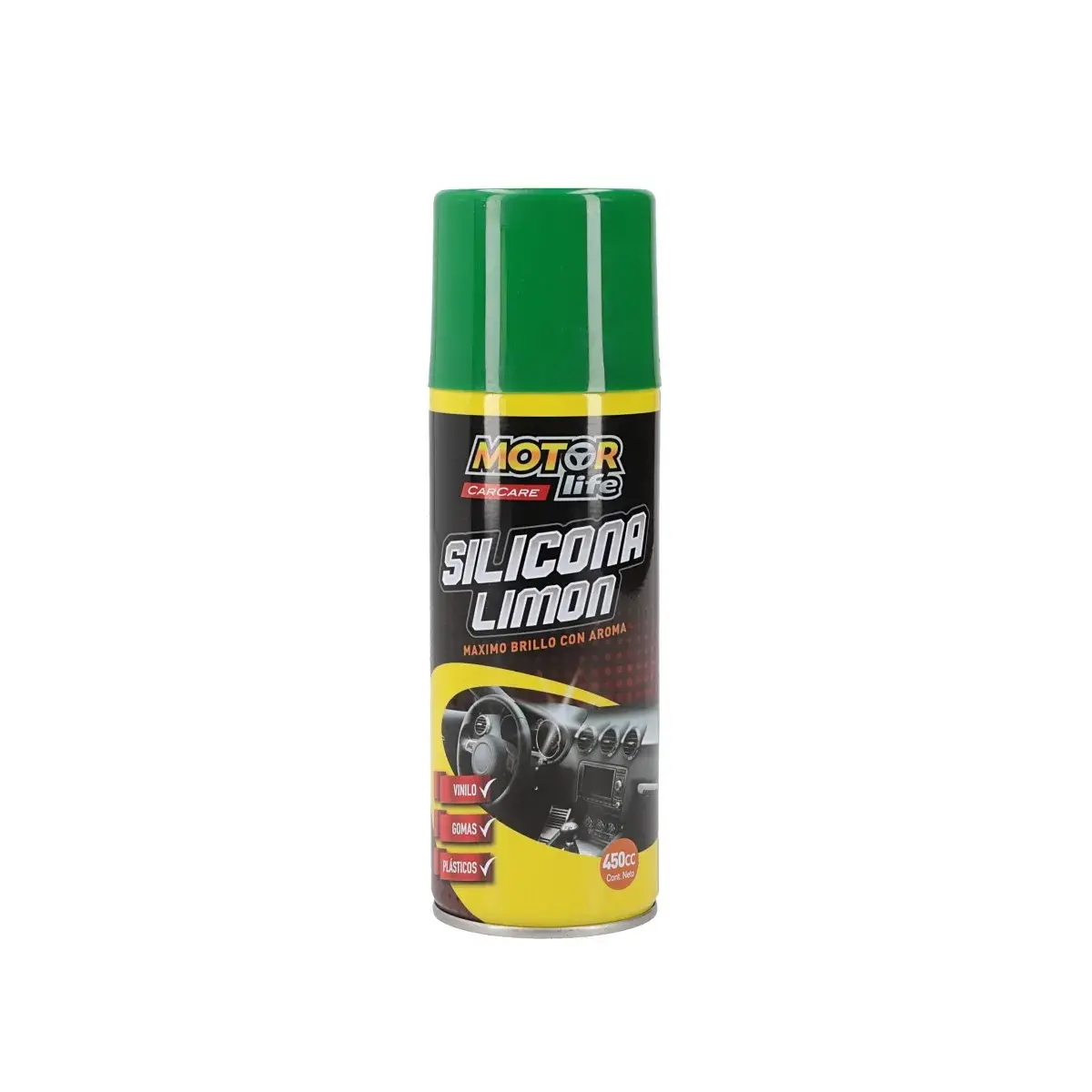 medias-120886-1-1634814513.webp Silicona En Spray Con Aroma Limón 450cc MOTORLIFE - Imagen 1