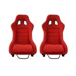 Par butacas deportivas fijas talla L color rojo Track spec D