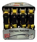 SET 4 CORREAS ESLINGAS RATCHET 25MM X 5MT